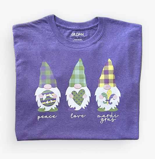 Short Sleeve Mardi Gras Gnome T-Shirt