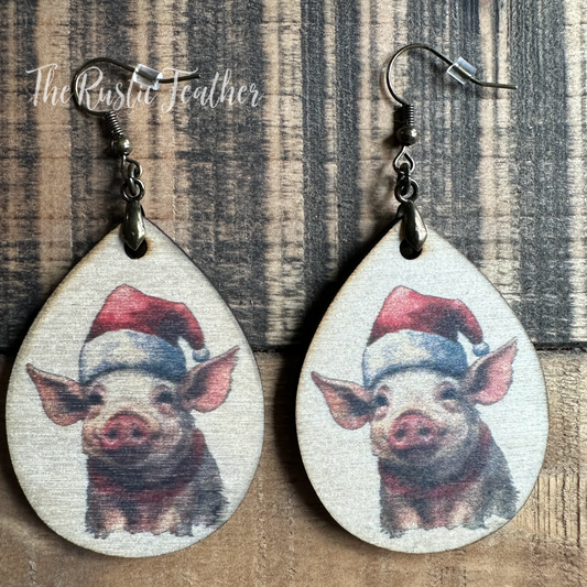 Christmas Wood Pig Style 2